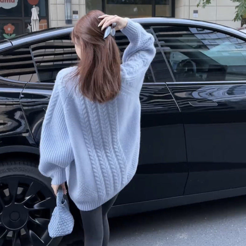 オーバーサイズ厚手ニットセーター(3colors)