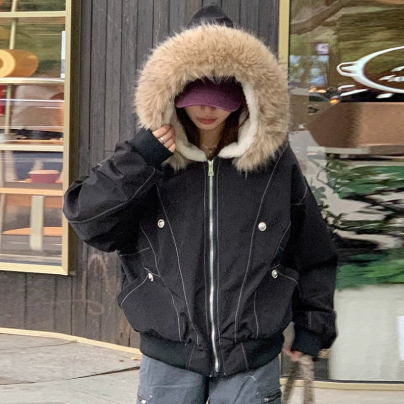 裏ボア付きフードファーブルゾン(2colors)