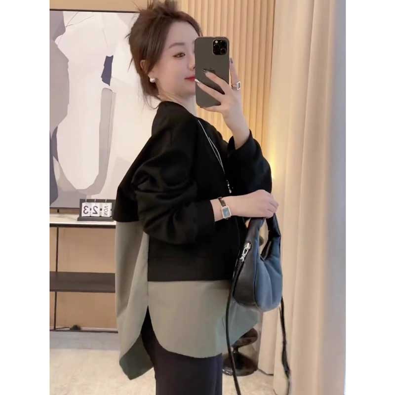 レイヤード風バイカラープルオーバー(2colors)