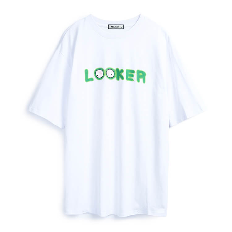 バックプリントオーバーTシャツ×ラップ風プリーツナロースカート【上下別売り可】