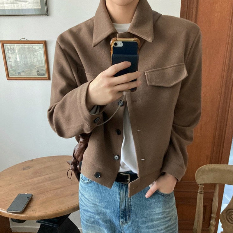 ラペルカラーショート丈ジャケット(2colors)