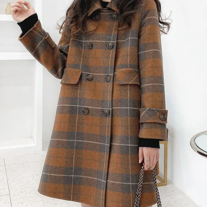 Aラインクラシカルチェックコート