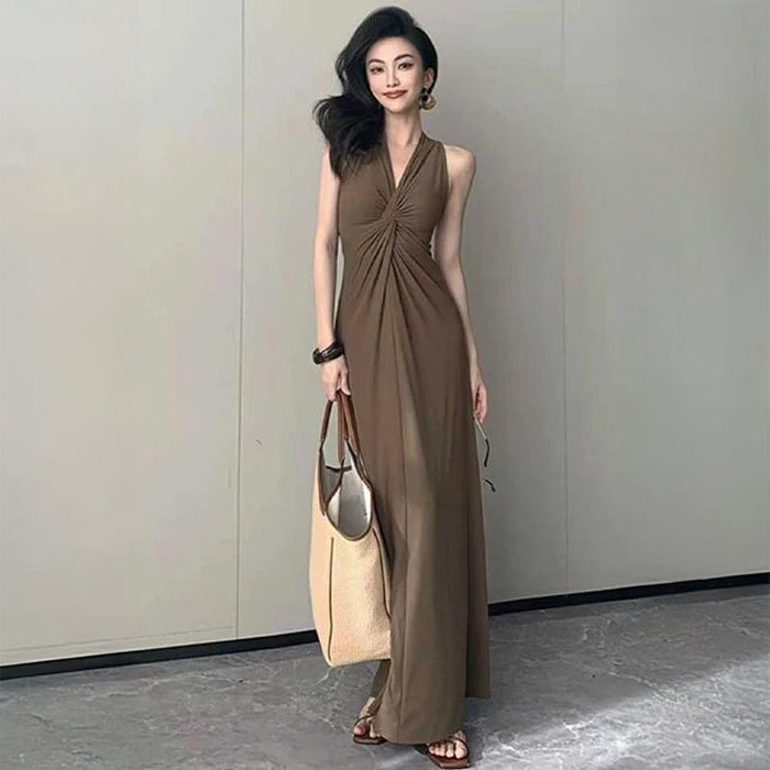 フロントツイストマキシワンピース