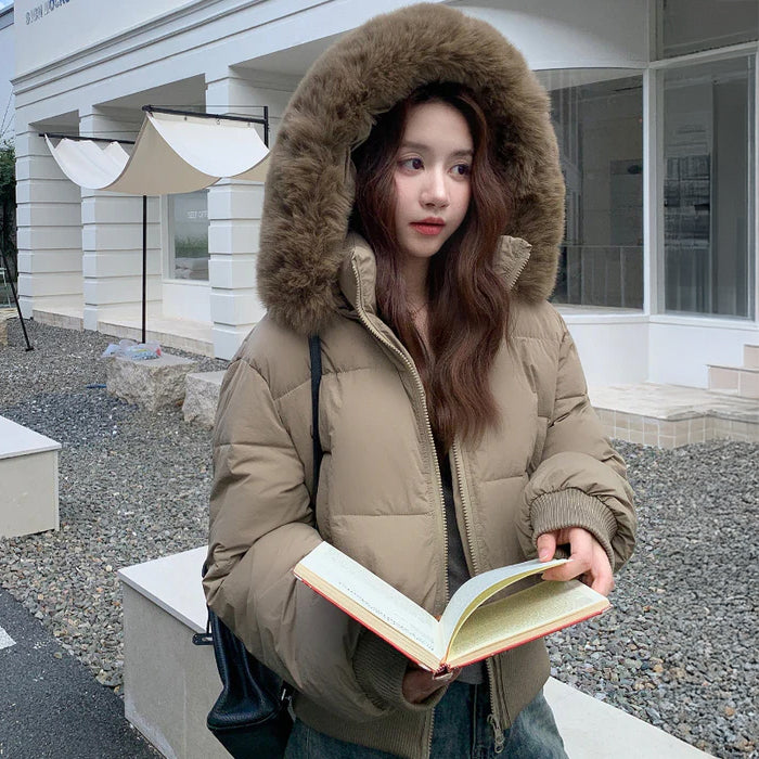 ボアフードキルティングショートコート(3colors)