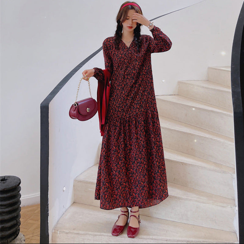 ショール付きスモールフラワーワンピース