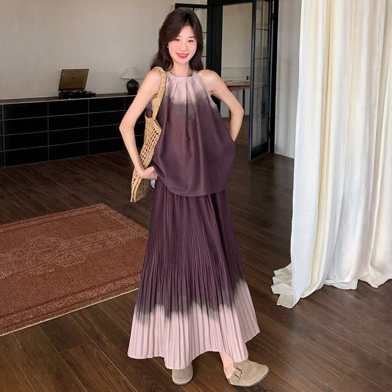 グラデーションプリーツセットアップ