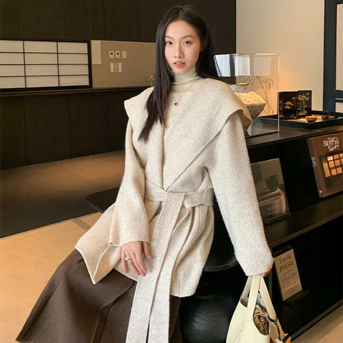 フード付きガウンコート(4colors)