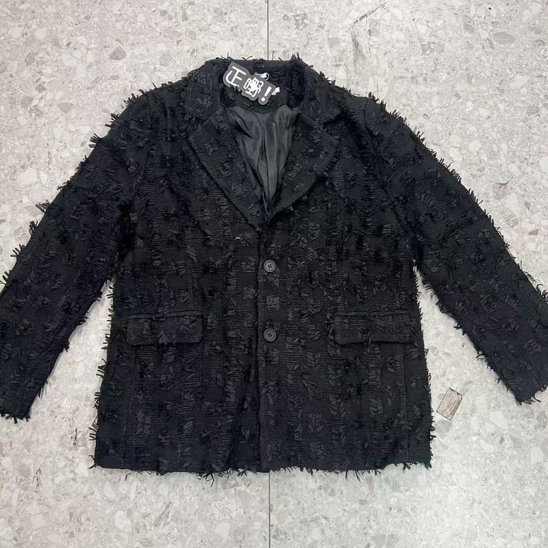 シャギーフリンジテーラードジャケット