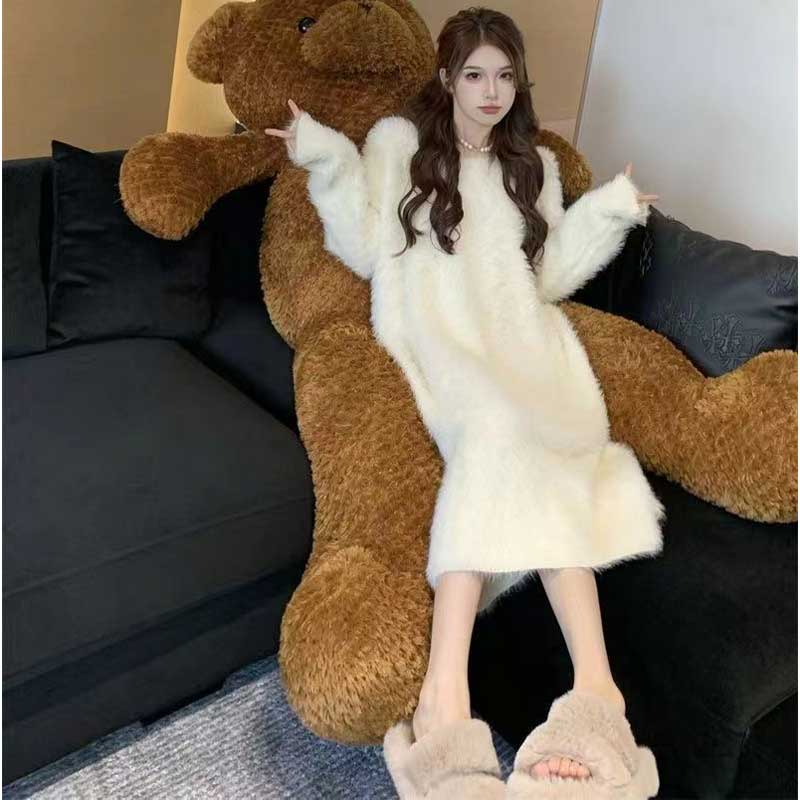 モヘアタッチロングワンピース(4colors)