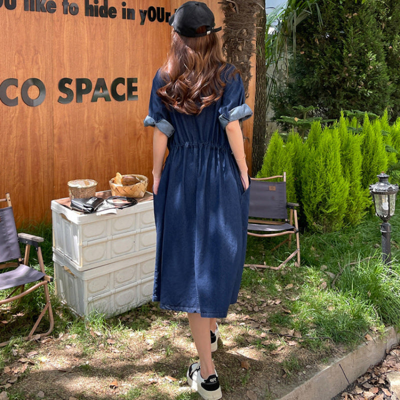 ワークデザインデニムワンピース