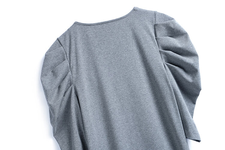 【即納】パワーショルダースリットハートネックワンピース(2colors)
