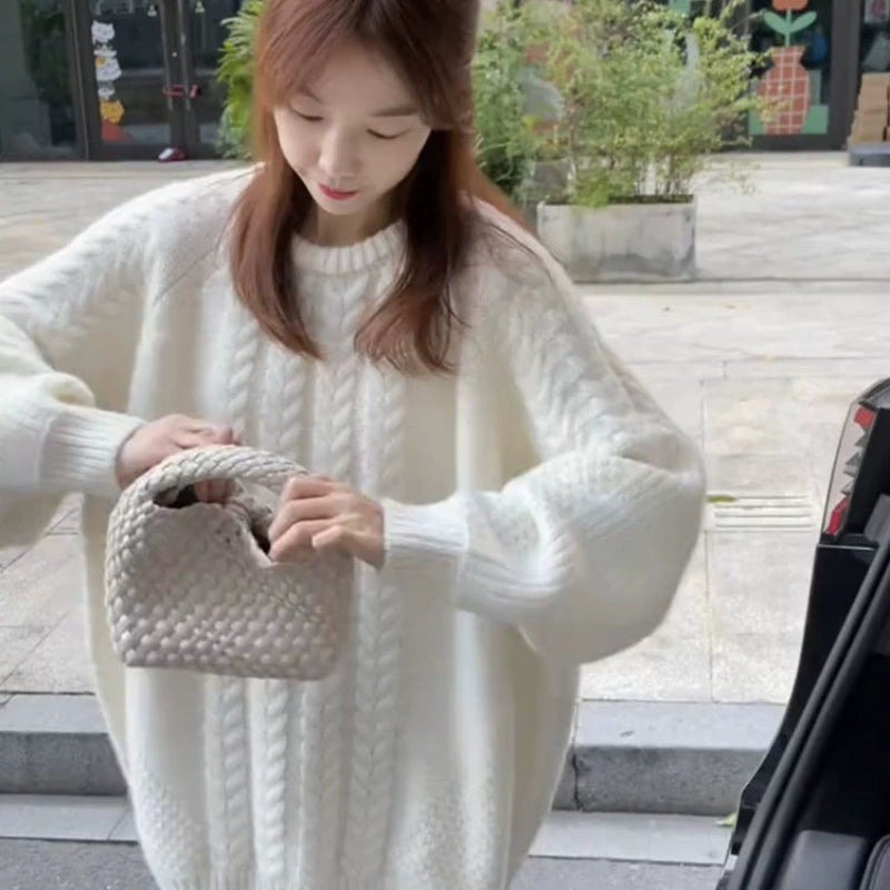 オーバーサイズ厚手ニットセーター(3colors)