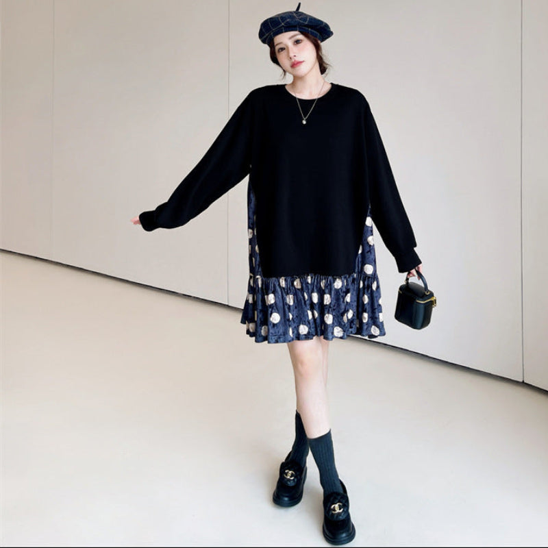 ブラックレイヤードドットチュニック