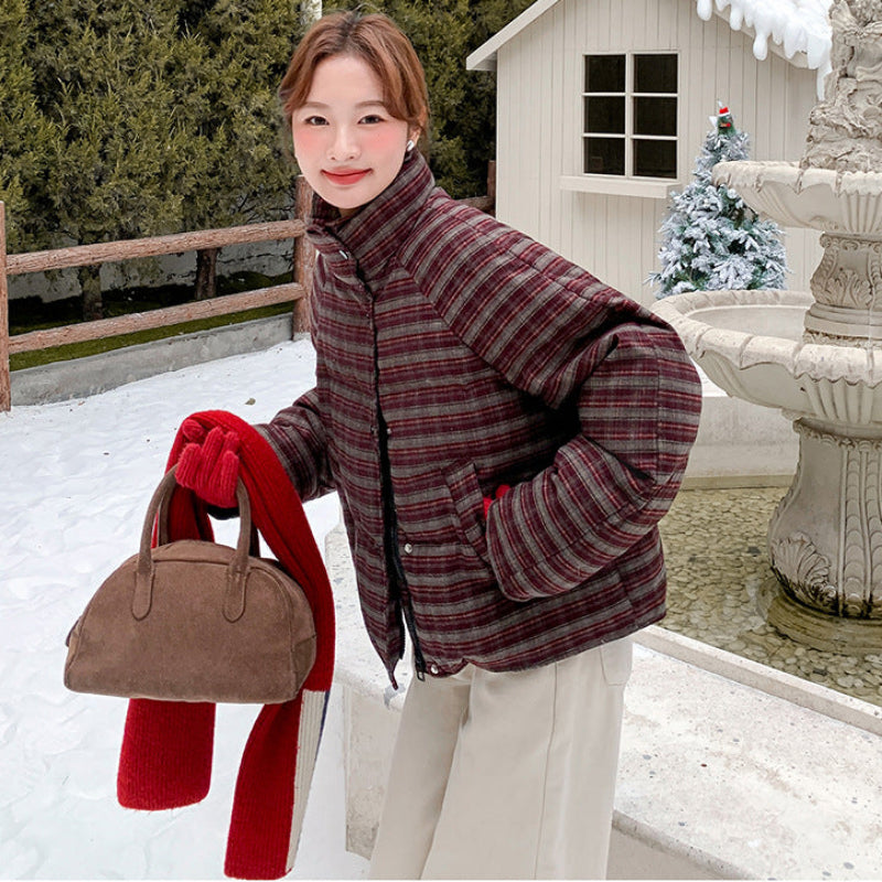 クラシカルチェックダウンジャケット