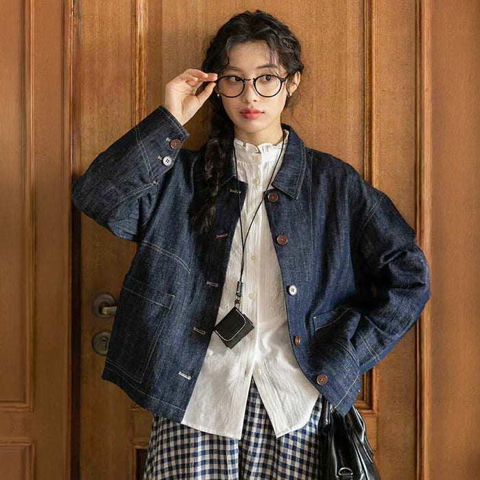 インディゴトラッドデニムジャケット