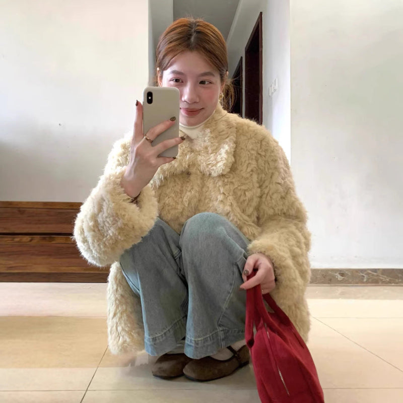 プードルボアジャケットコート(2colors)