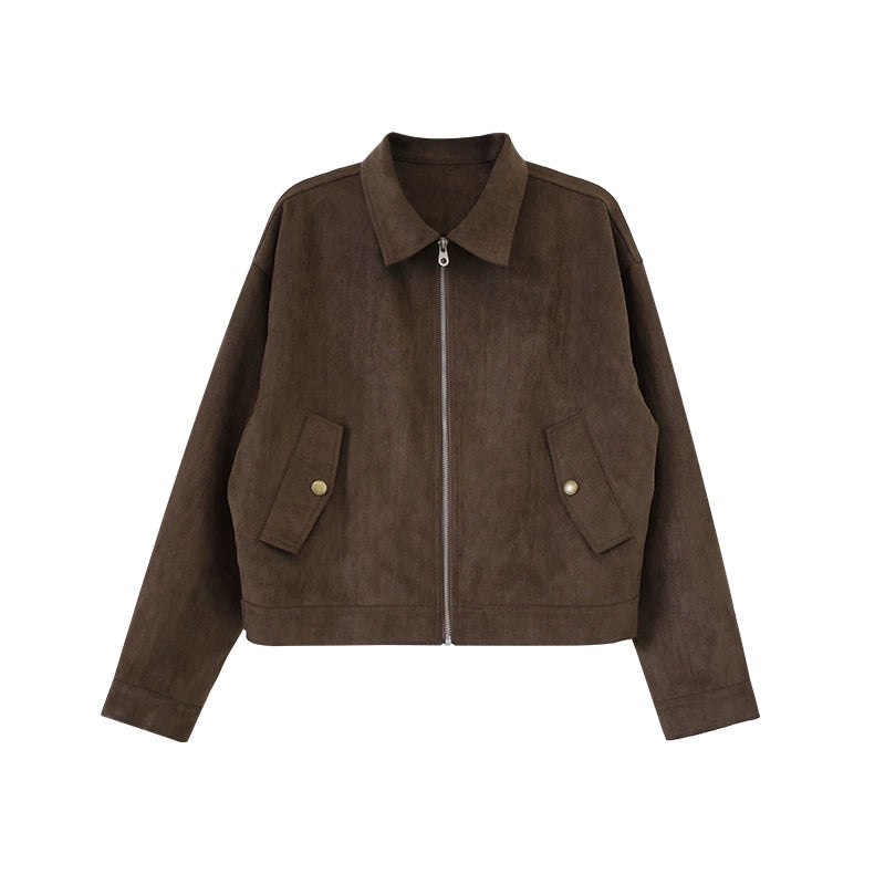 ブラウンフェイクスエードジャケット