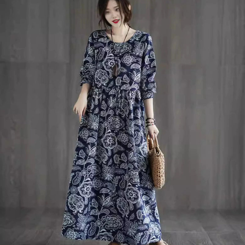 ペイズリープリントワンピース  (2variation)