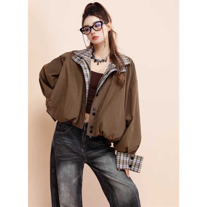 リバーシブルショート丈ブルゾン