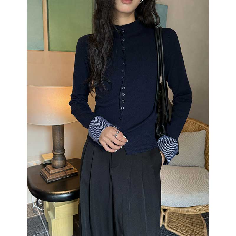 アクセントボタンカーディガン(4colors)