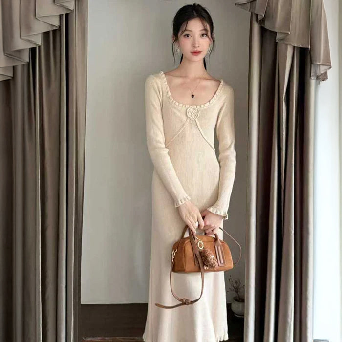 フリルニットワンピース(5colors)