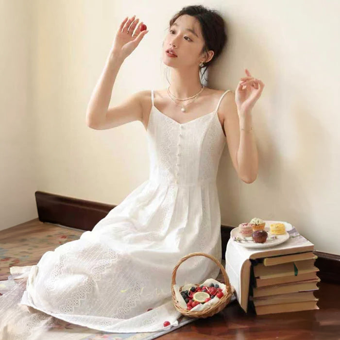 エンブロイダリーレースワンピース（白）春/夏 無垢で上品