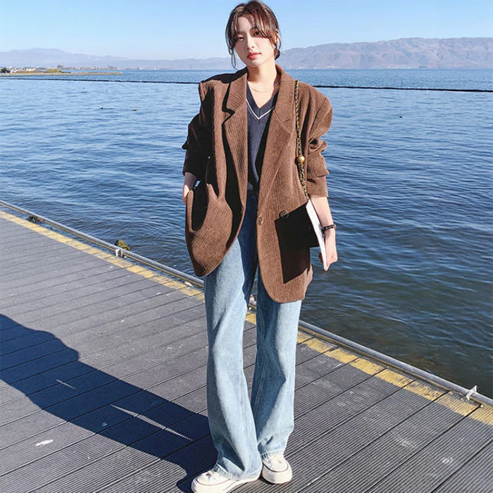 コーデュロイブラウンジャケット