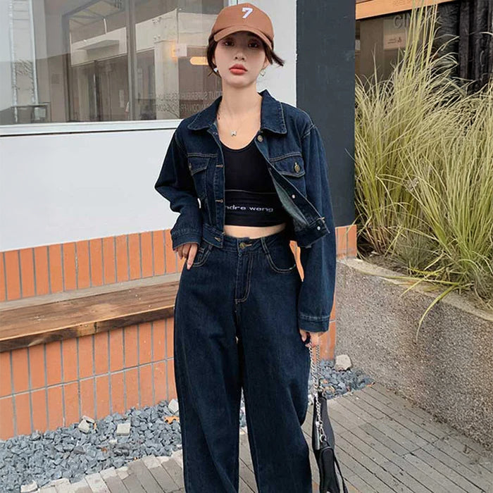 バックスタイルコンシャスデニムセットアップ