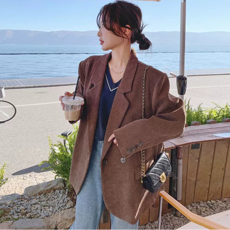 コーデュロイブラウンジャケット