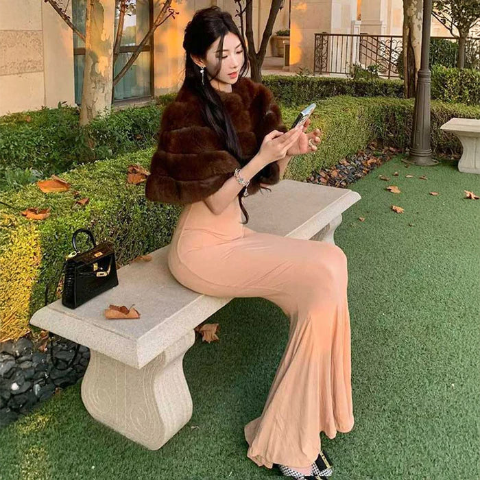 ダークブラウンファーケープ