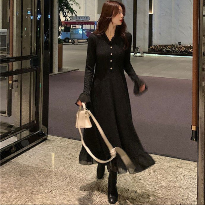 ベルスリーブニットワンピース(2colors・2variation)