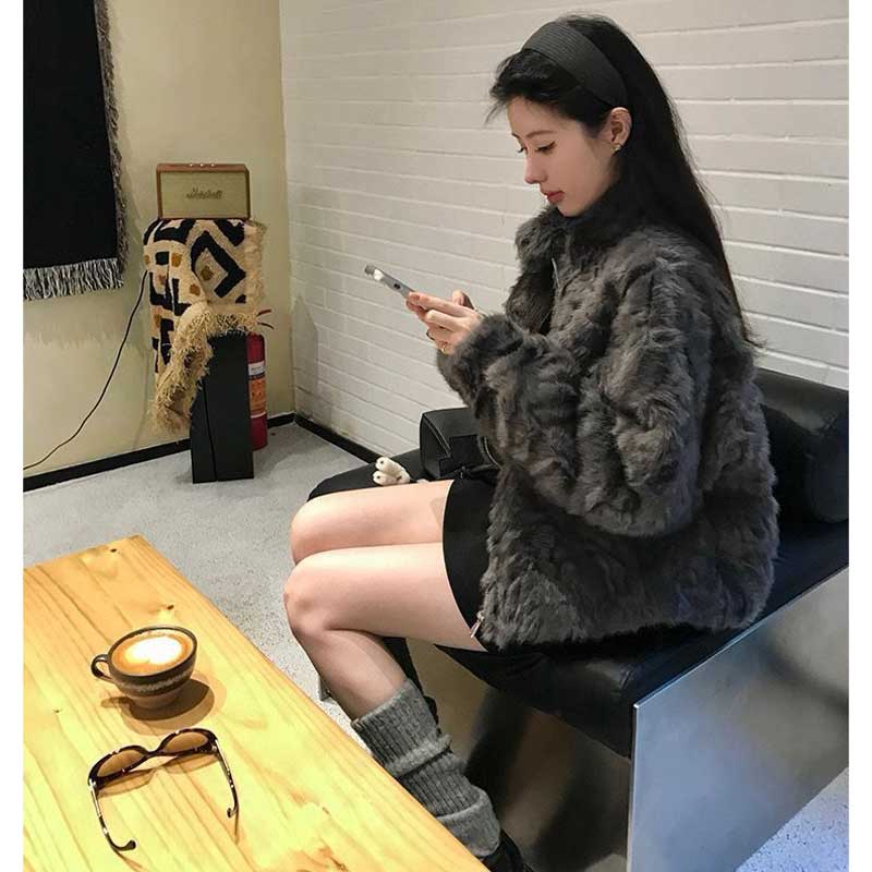 ボリュームエコファーショートコート(2colors)