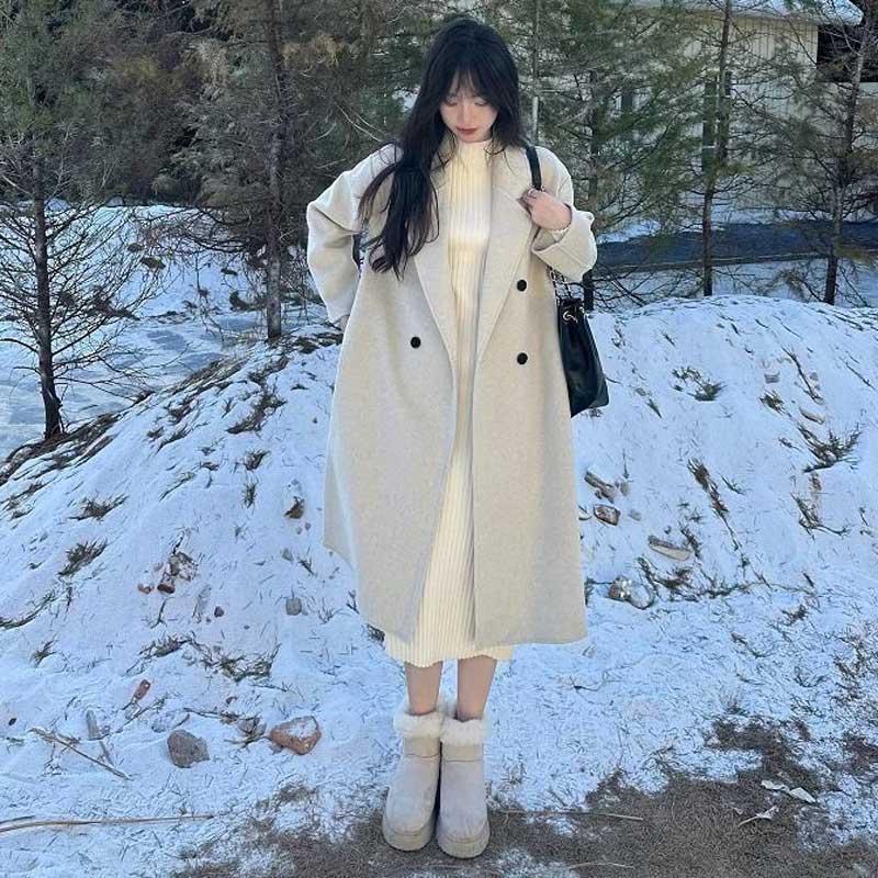 シンプルダブルボタンコート(5colors)