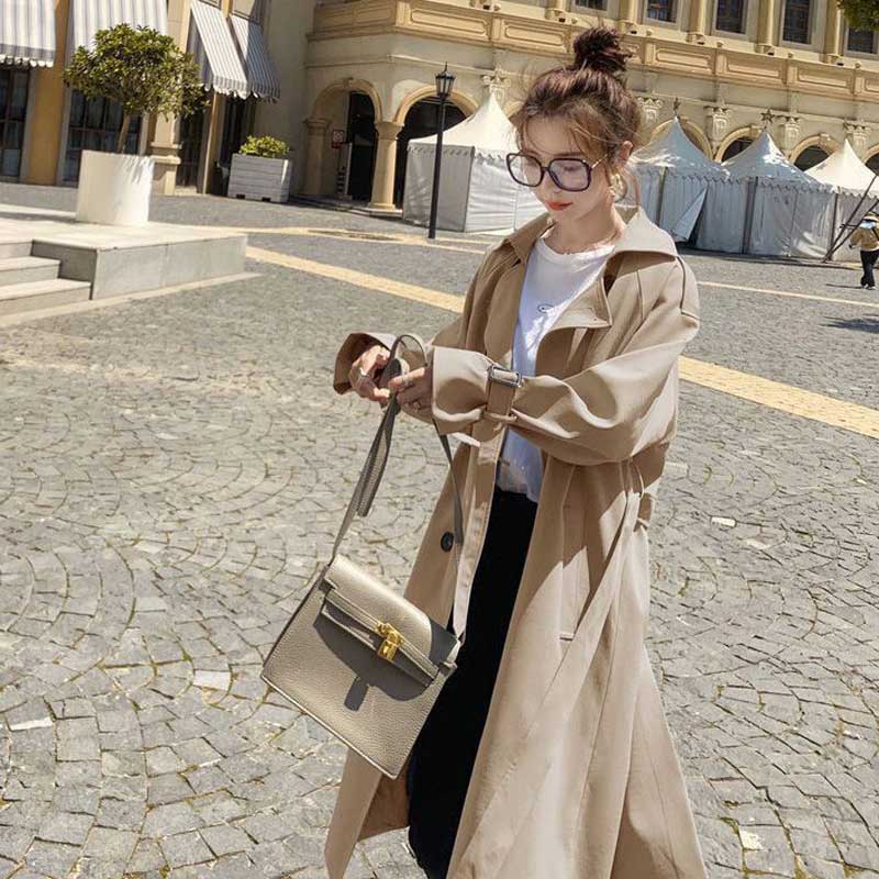 ハイウエストロングトレンチコート(2colors)