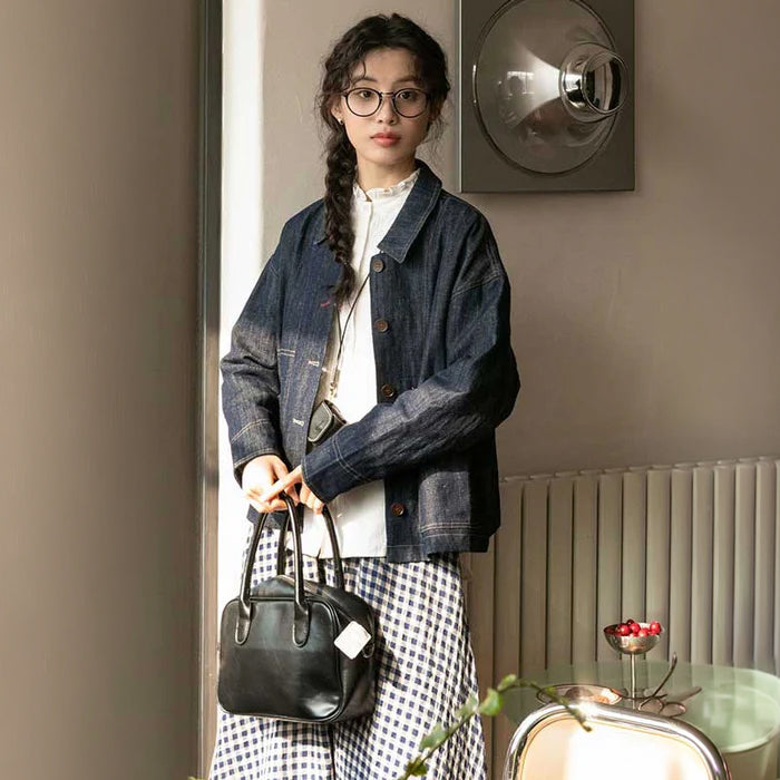 インディゴトラッドデニムジャケット