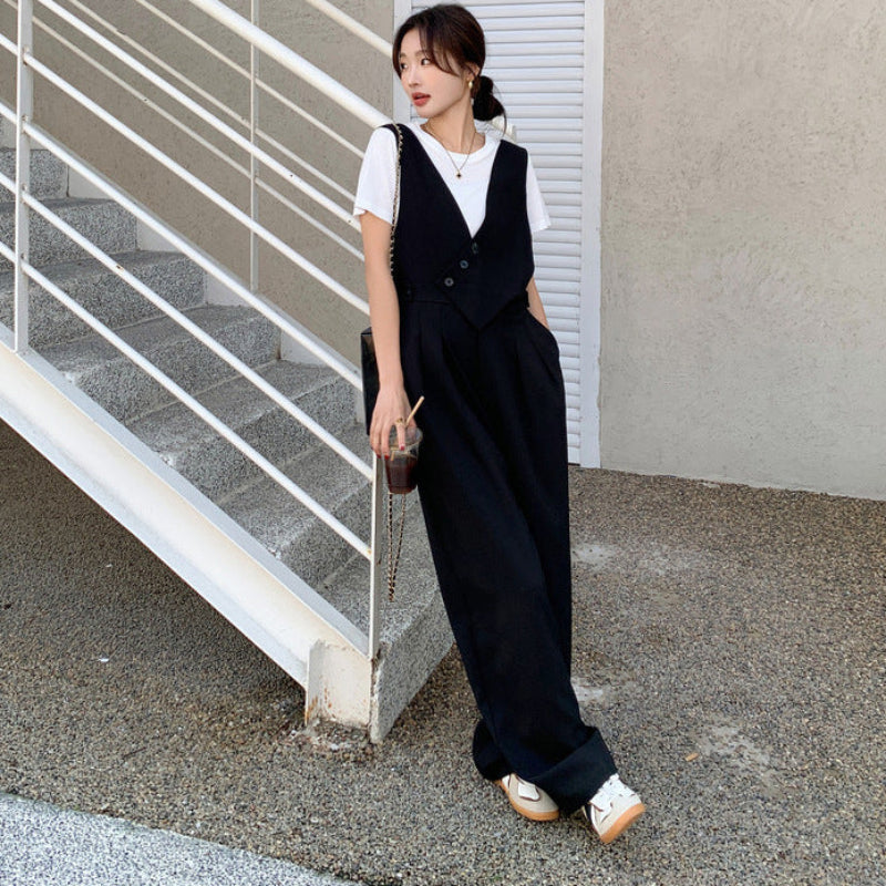 フェイクベストサロペットパンツ