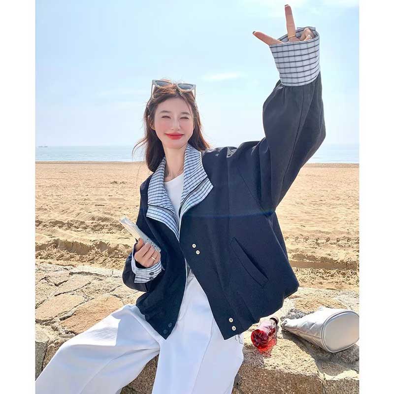 ダブルカラードルマンジャケット