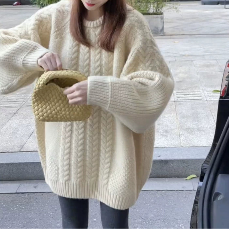 オーバーサイズ厚手ニットセーター(3colors)