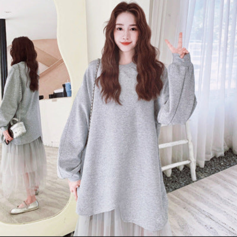 チュールドッキングスウェットワンピース