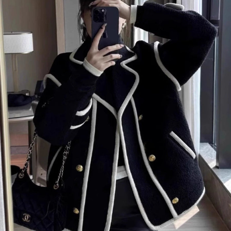 バイカラーラインウールブレンドジャケット