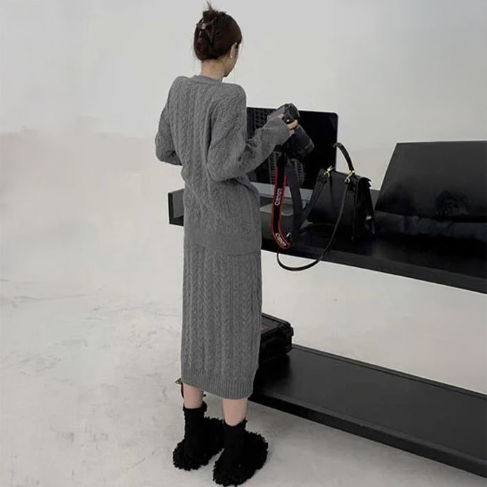 ケーブルルーズニットセットアップ(2colors)