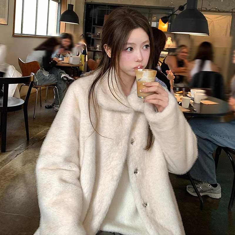 ビッグカラーシャギーコート
