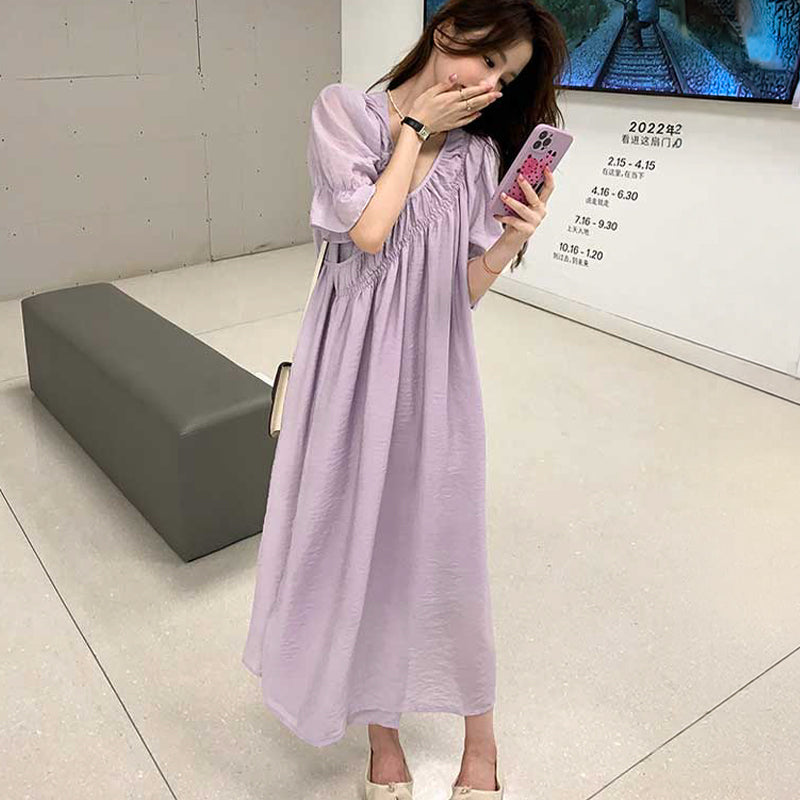 カシュクール風ギャザーワンピース(3colors)