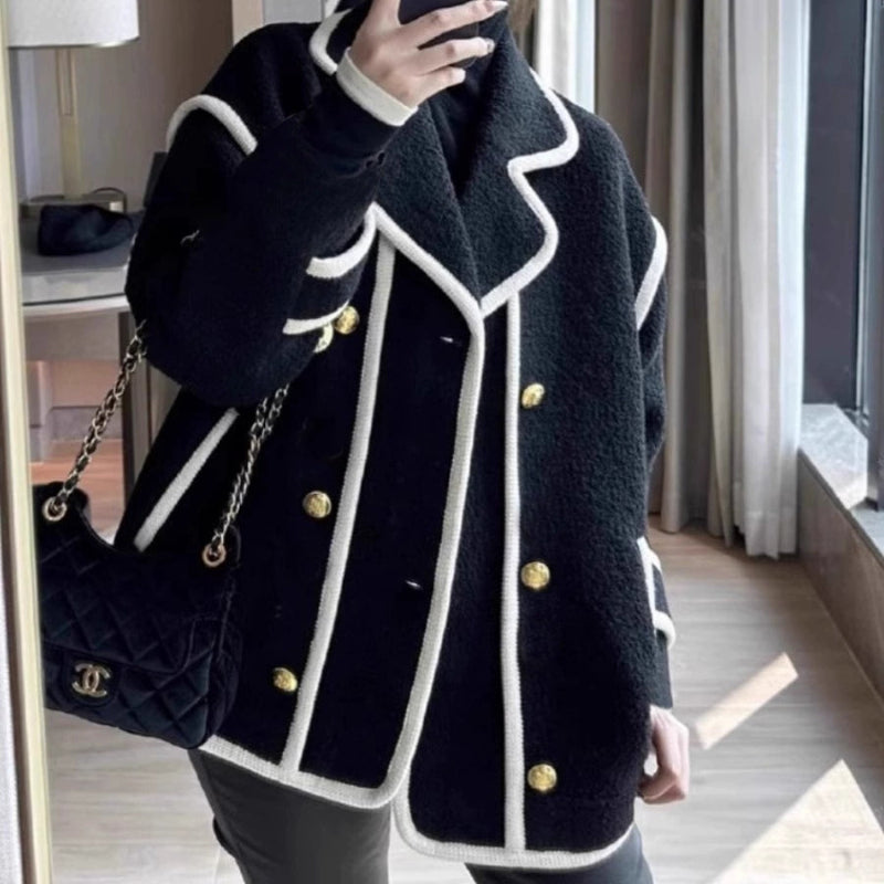 バイカラーラインウールブレンドジャケット