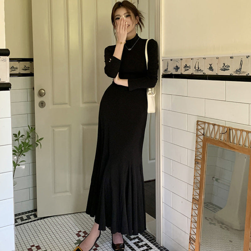 ハイネックマーメイドニットワンピース