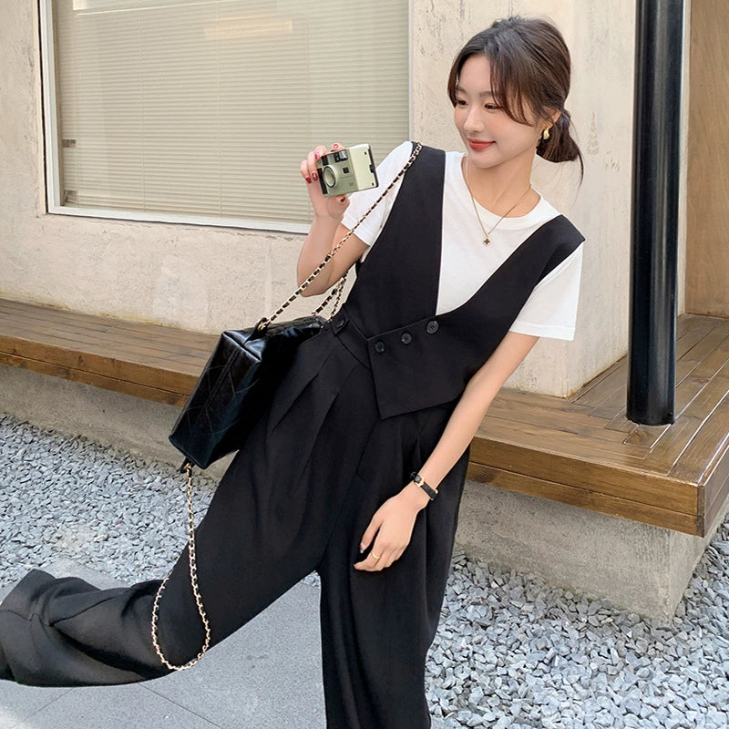 フェイクベストサロペットパンツ