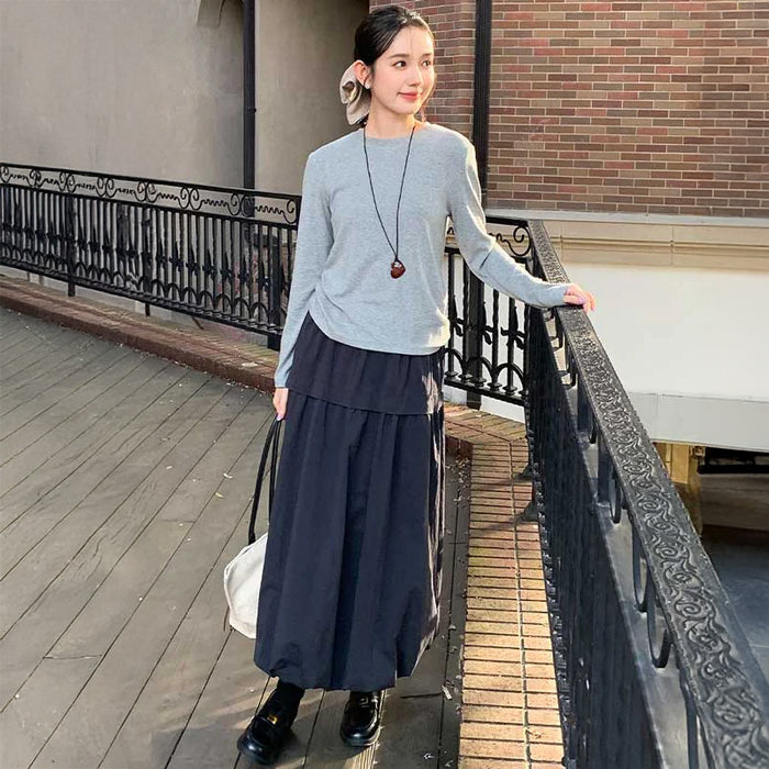 バルーンシルエットマキシスカート(4colors)