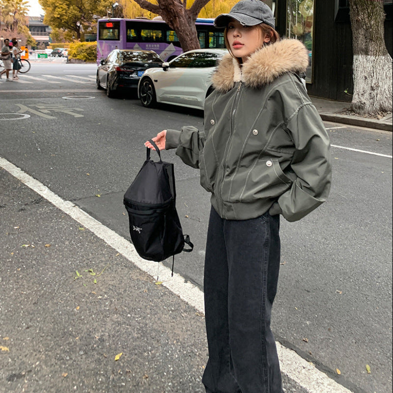 裏ボア付きフードファーブルゾン(2colors)