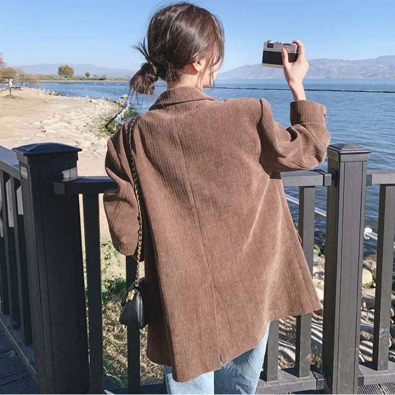 コーデュロイブラウンジャケット