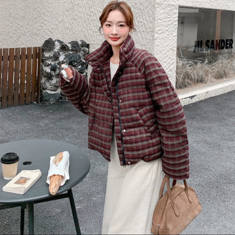 クラシカルチェックダウンジャケット